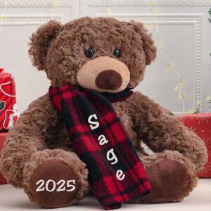Personalized Christmas Teddy Bear, Custom Teddy Bear witn Name